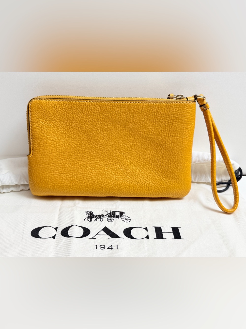 Coach Pebbled Leather Double Zip Wristlet - Picture 2 of 10